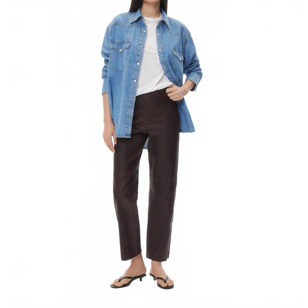 NEW TWP logan straight leg pants in chocolate